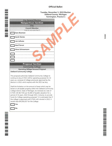 Sample Ballot