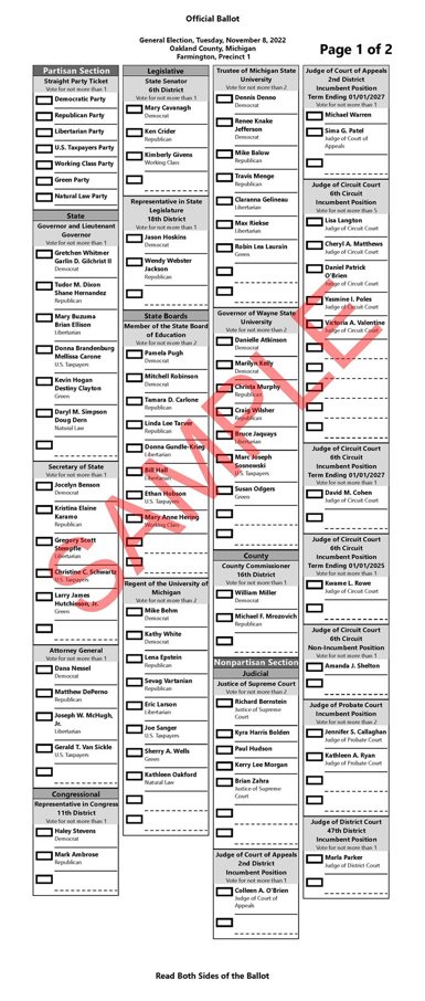 Sample Ballot